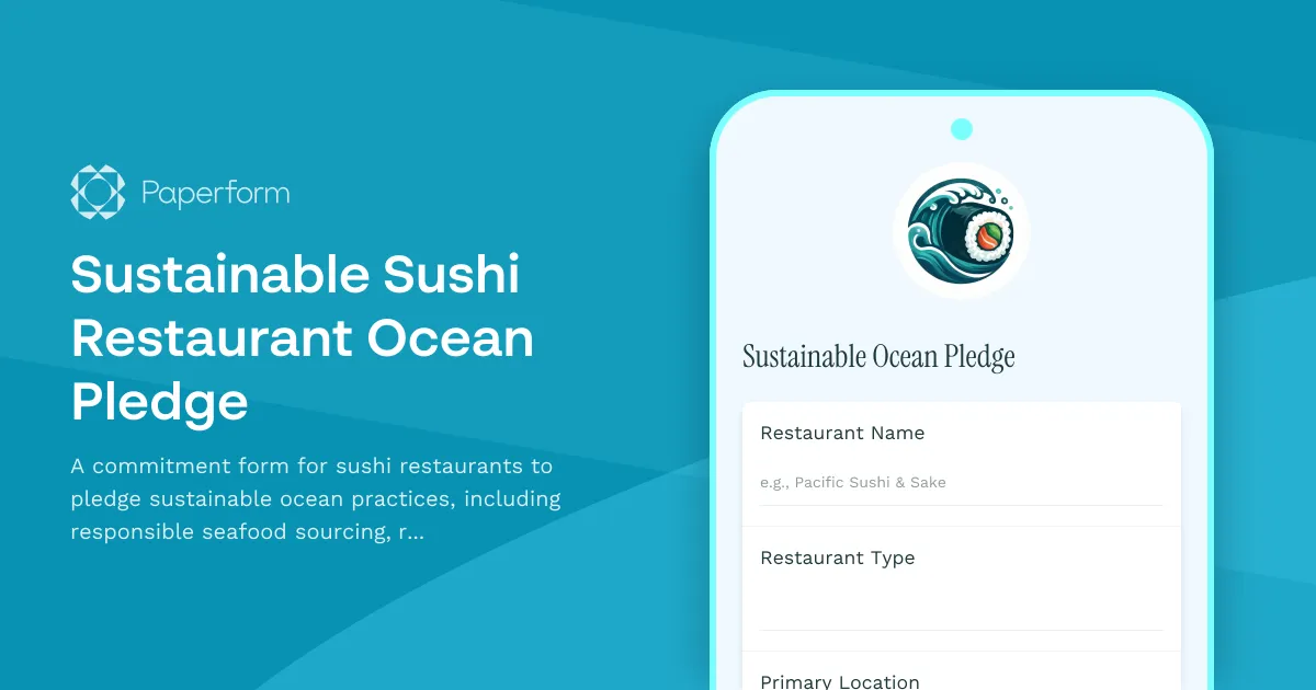 Sustainable Sushi Restaurant Ocean Pledge