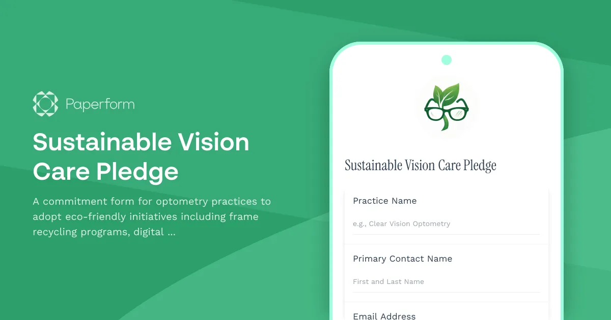 Sustainable Vision Care Pledge