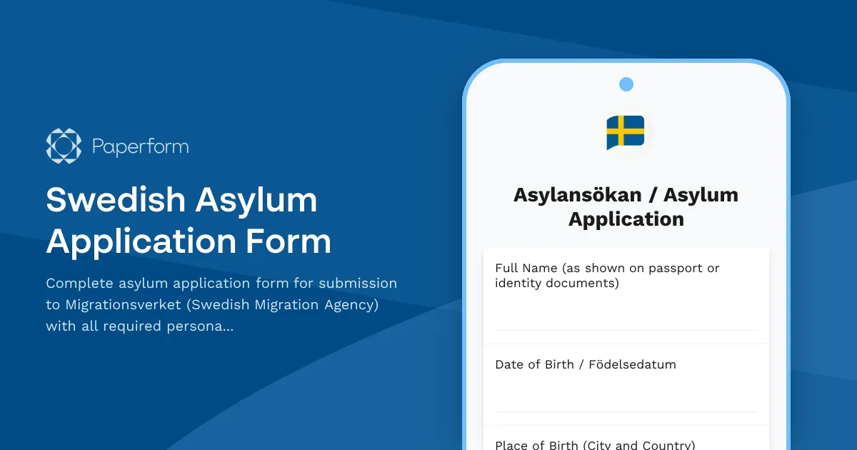 Swedish Asylum Application Form