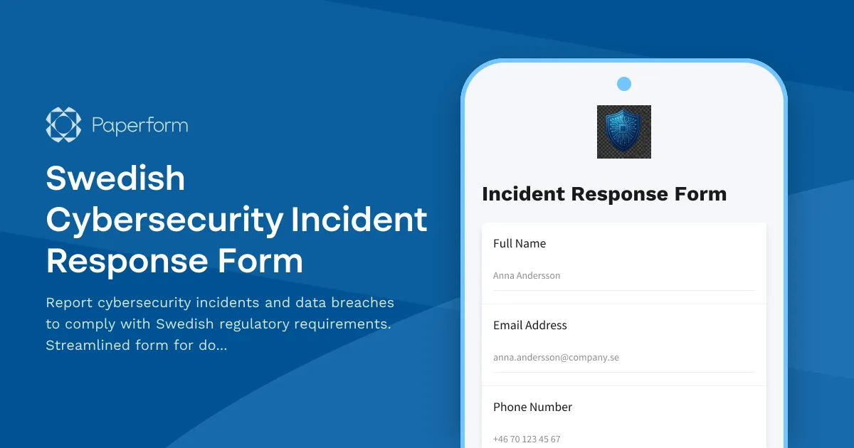 Swedish Cybersecurity Incident Response Form