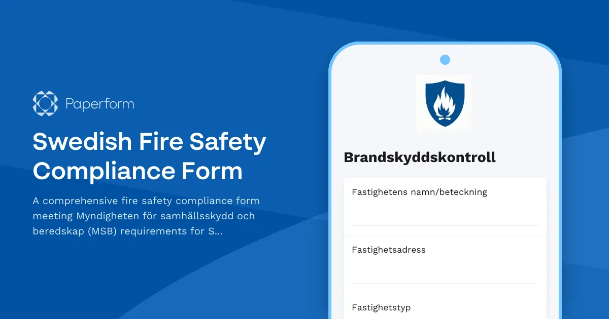Swedish Fire Safety Compliance Form