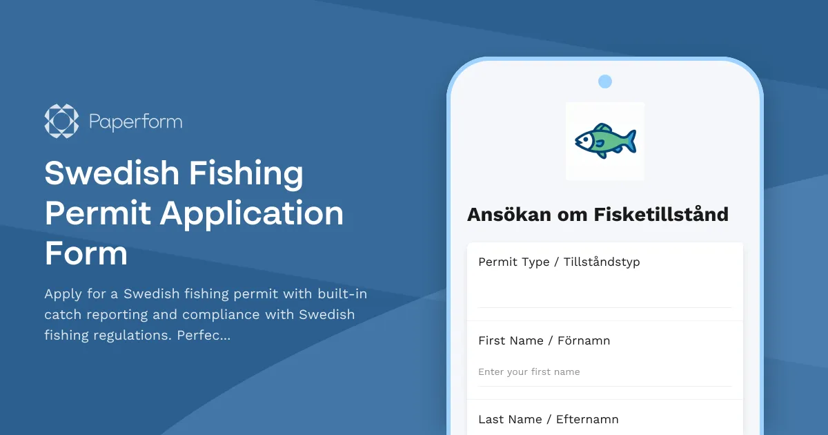 Swedish Fishing Permit Application Form