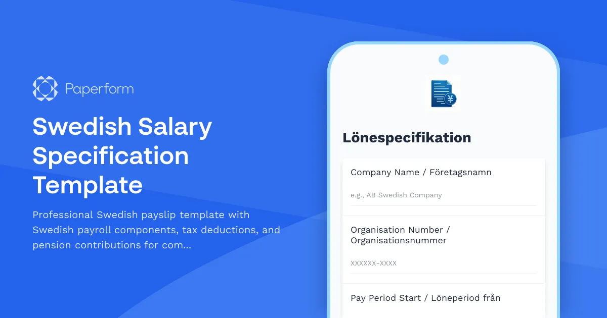 Swedish Salary Specification Template