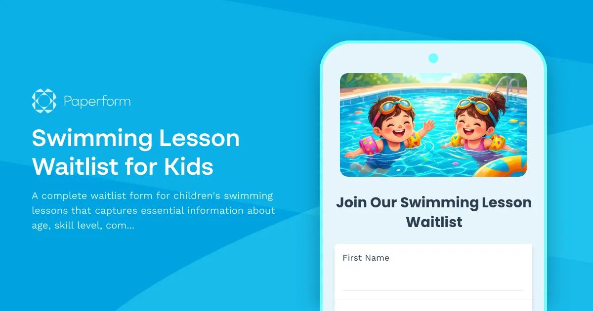 Swimming Lesson Waitlist for Kids