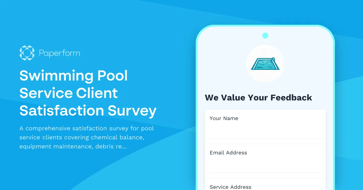 Swimming Pool Service Client Satisfaction Survey