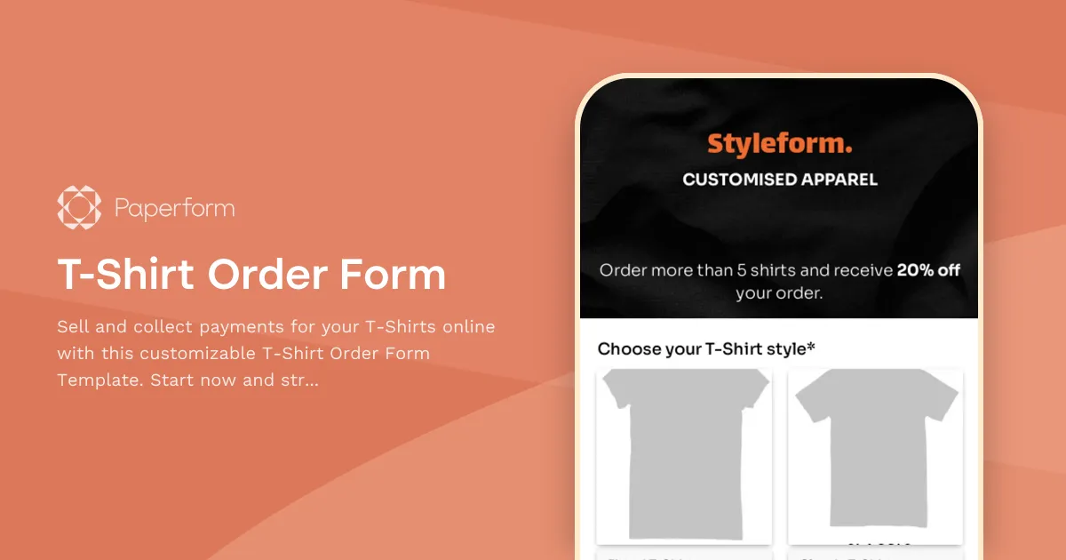 T-Shirt Order Form