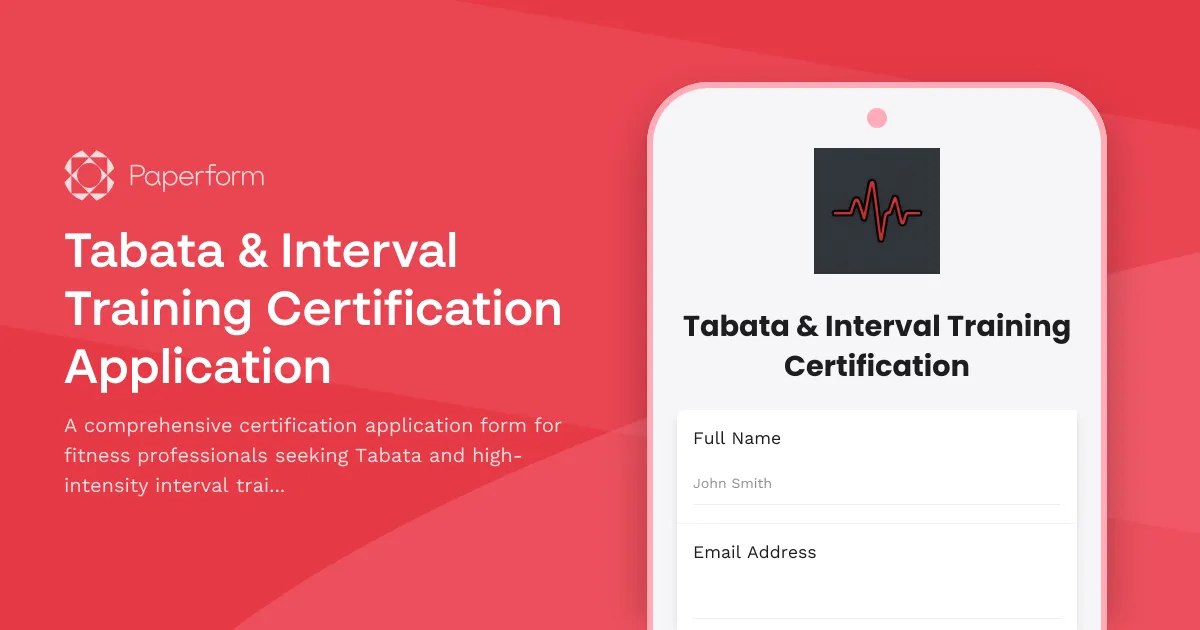Tabata & Interval Training Certification Application