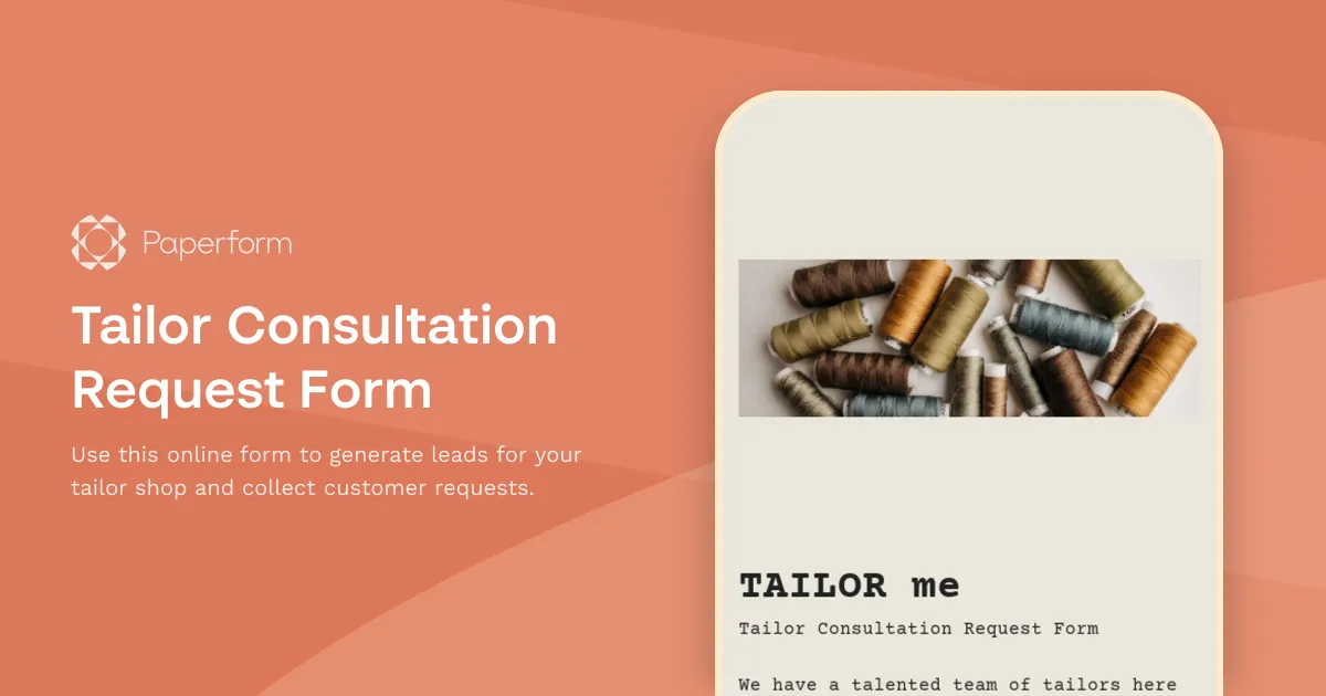 Tailor Consultation Request Form
