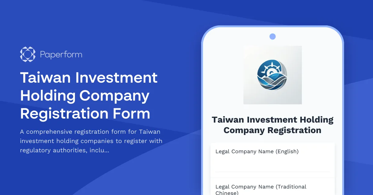 Taiwan Investment Holding Company Registration Form