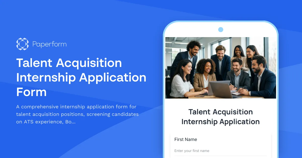 Talent Acquisition Internship Application Form