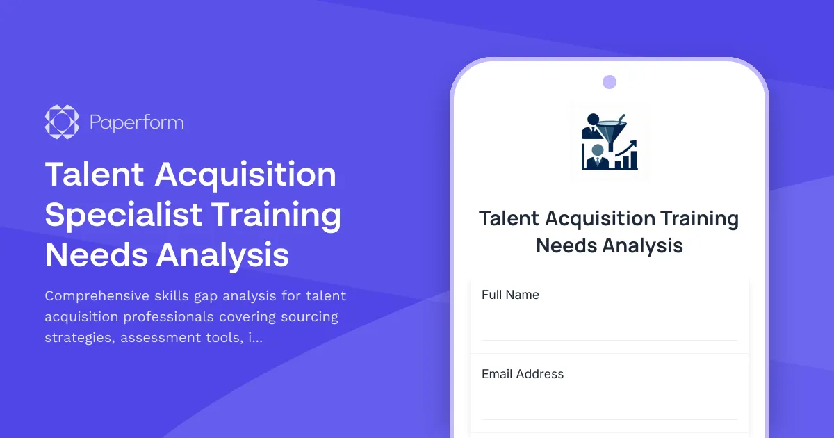 Talent Acquisition Specialist Training Needs Analysis