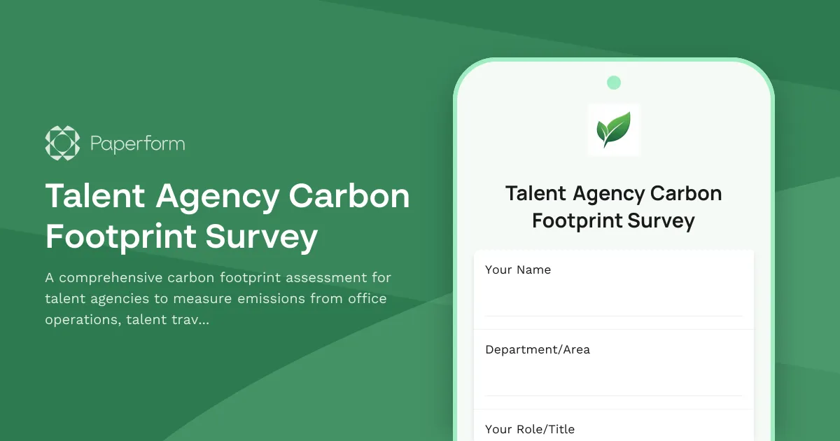 Talent Agency Carbon Footprint Survey