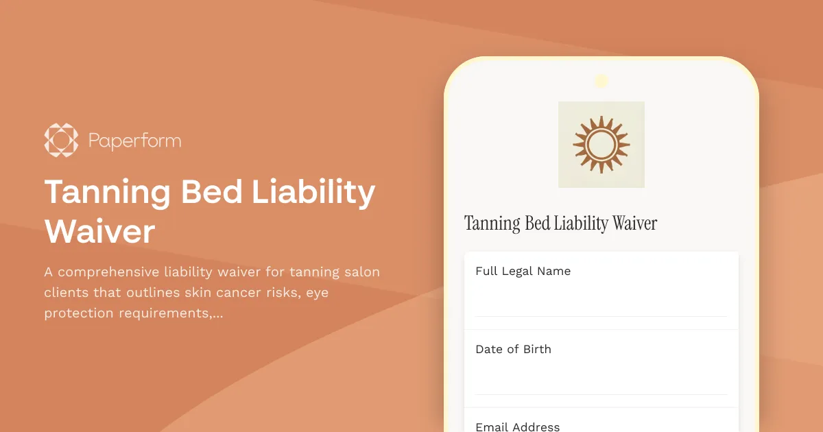 Tanning Bed Liability Waiver