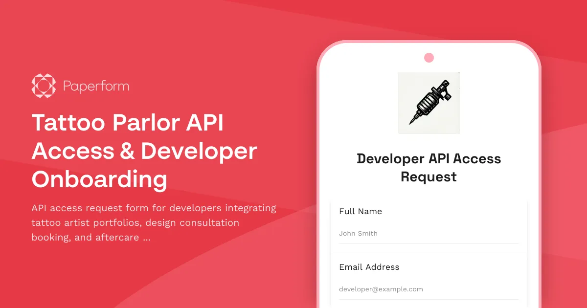 Tattoo Parlor API Access & Developer Onboarding