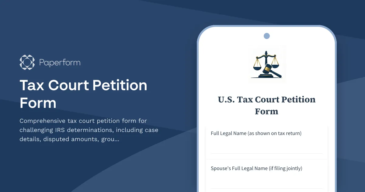 Tax Court Petition Form