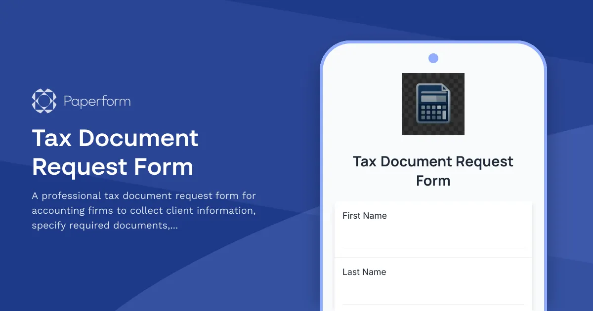 Tax Document Request Form