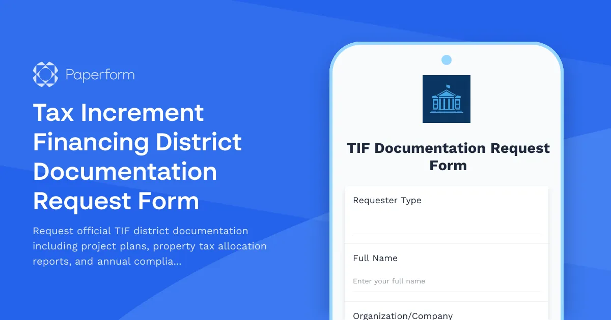 Tax Increment Financing District Documentation Request Form