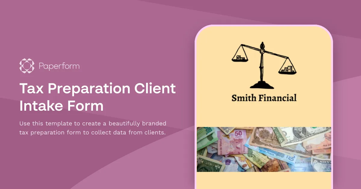 Tax Preparation Client Intake Form