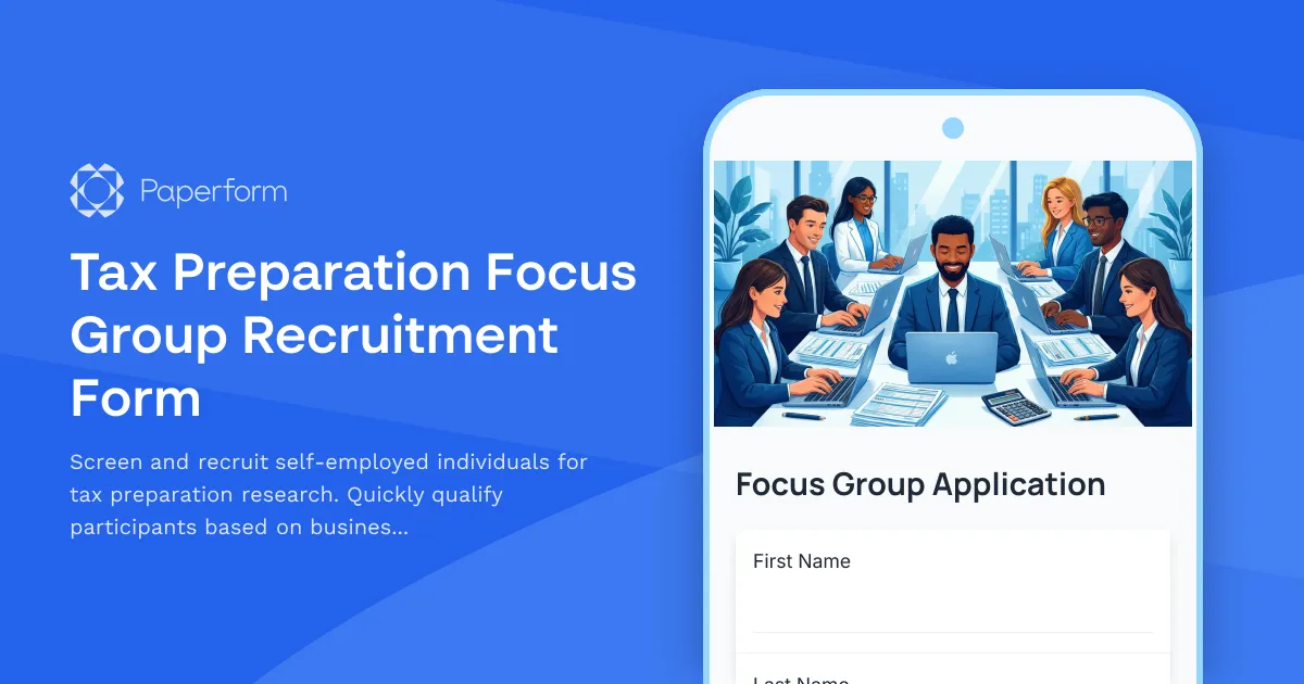 Tax Preparation Focus Group Recruitment Form