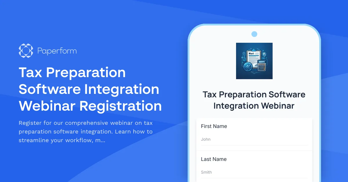 Tax Preparation Software Integration Webinar Registration