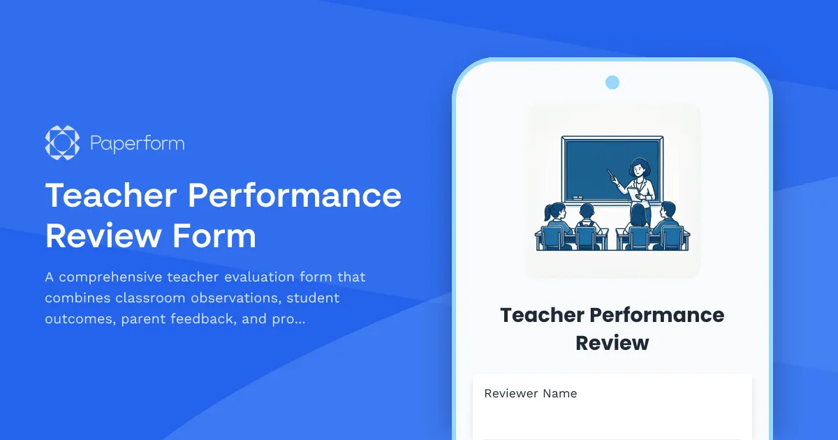 Teacher Performance Review Form