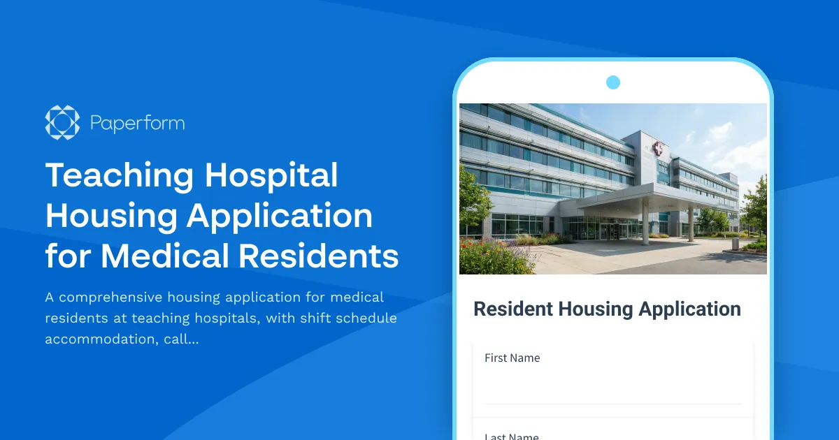 Teaching Hospital Housing Application for Medical Residents