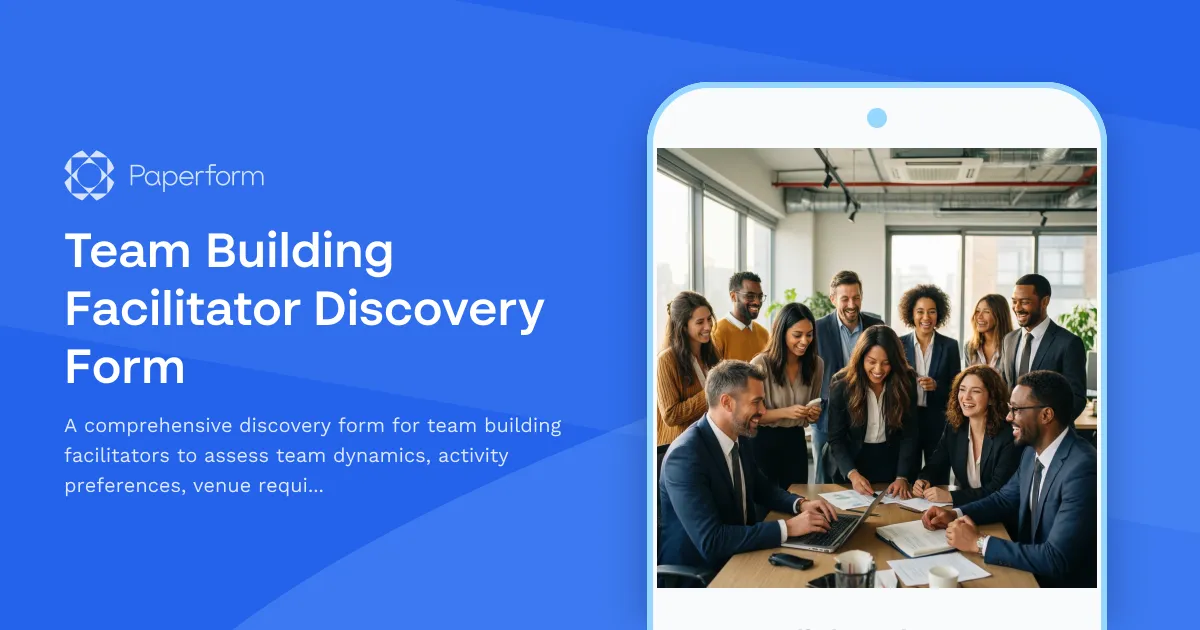 Team Building Facilitator Discovery Form