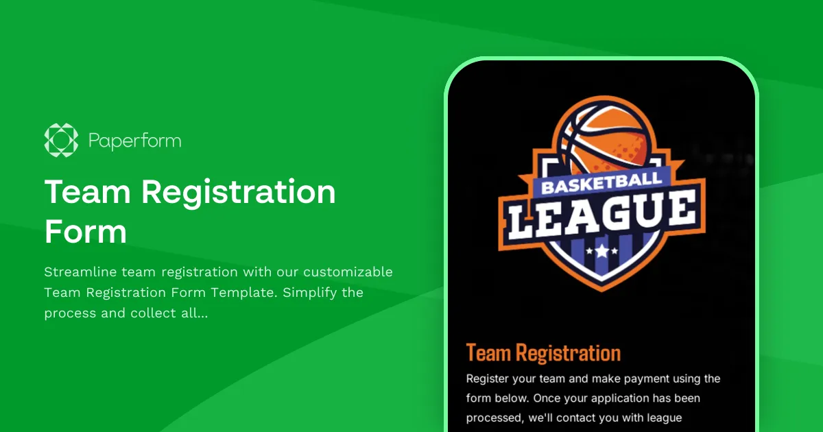 Team Registration Form