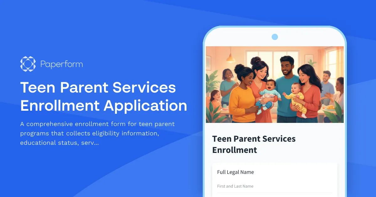 Teen Parent Services Enrollment Application
