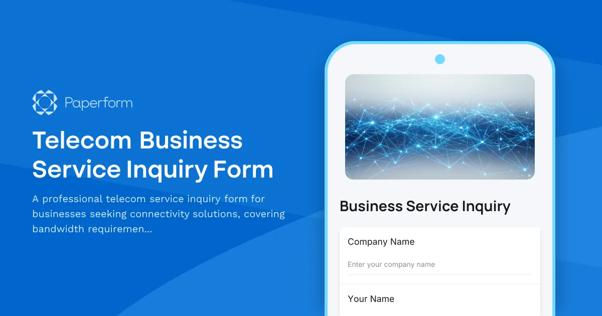 Telecom Business Service Inquiry Form