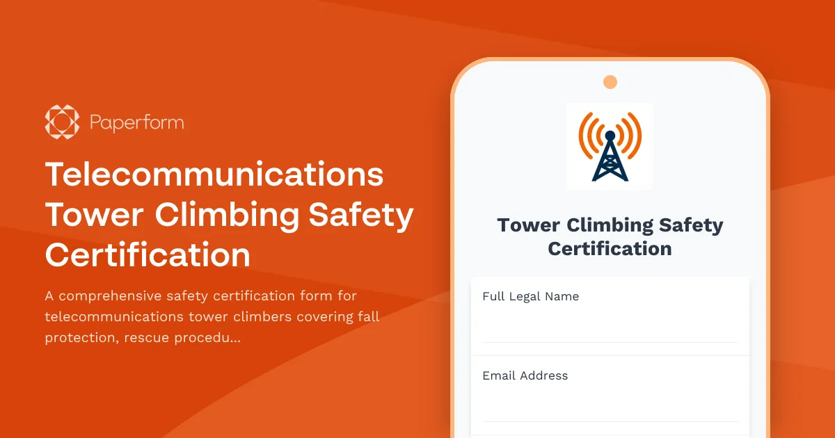 Telecommunications Tower Climbing Safety Certification