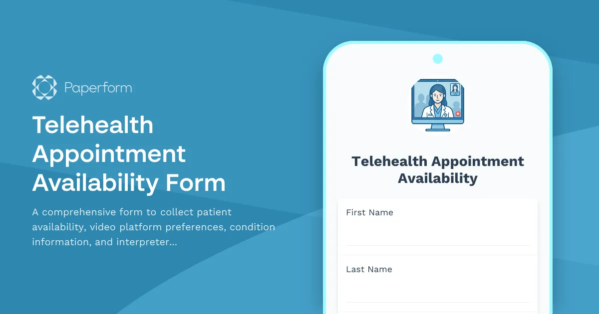 Telehealth Appointment Availability Form