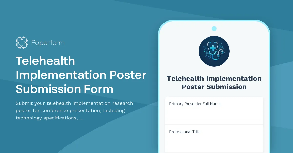Telehealth Implementation Poster Submission Form