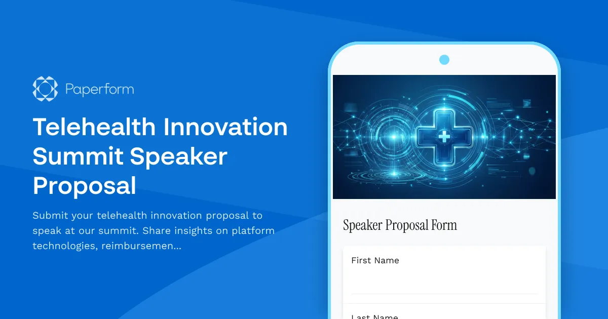Telehealth Innovation Summit Speaker Proposal
