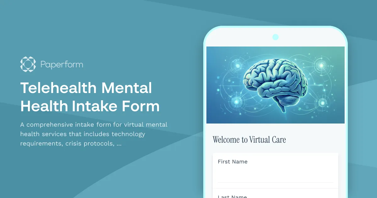 Telehealth Mental Health Intake Form