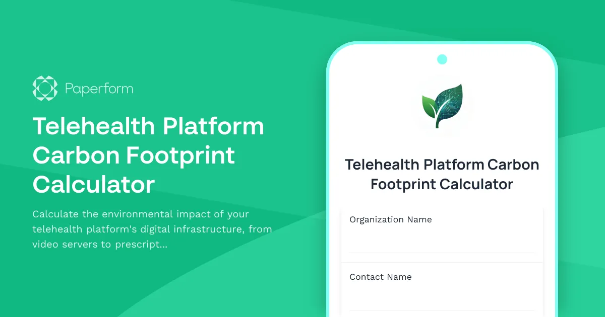 Telehealth Platform Carbon Footprint Calculator