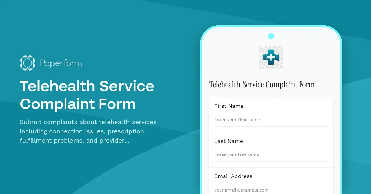 Telehealth Service Complaint Form