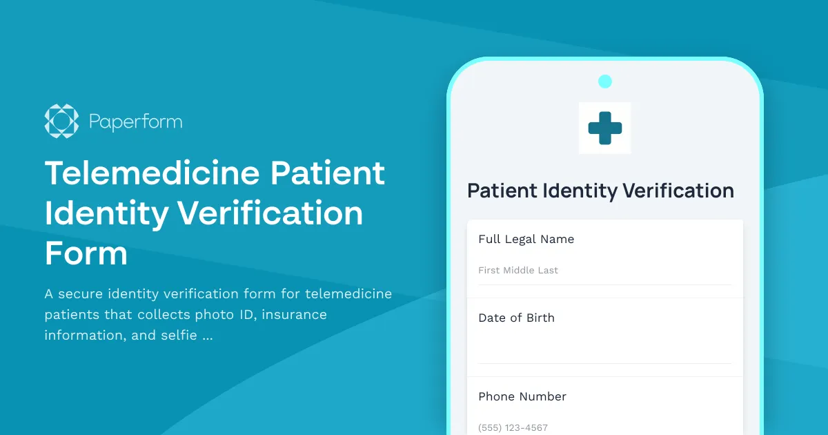 Telemedicine Patient Identity Verification Form
