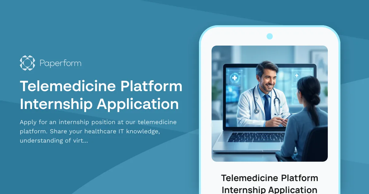 Telemedicine Platform Internship Application