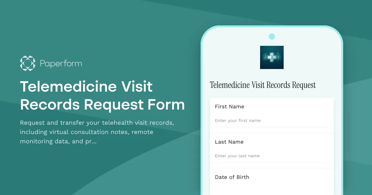 Telemedicine Visit Records Request Form