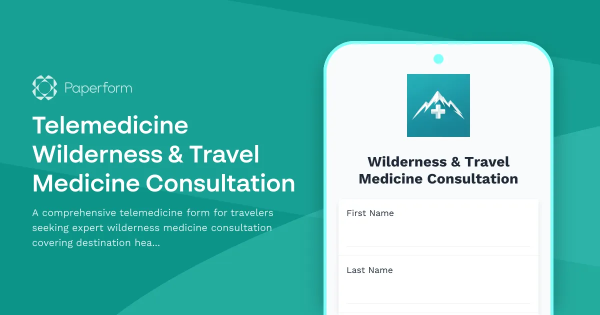 Telemedicine Wilderness & Travel Medicine Consultation