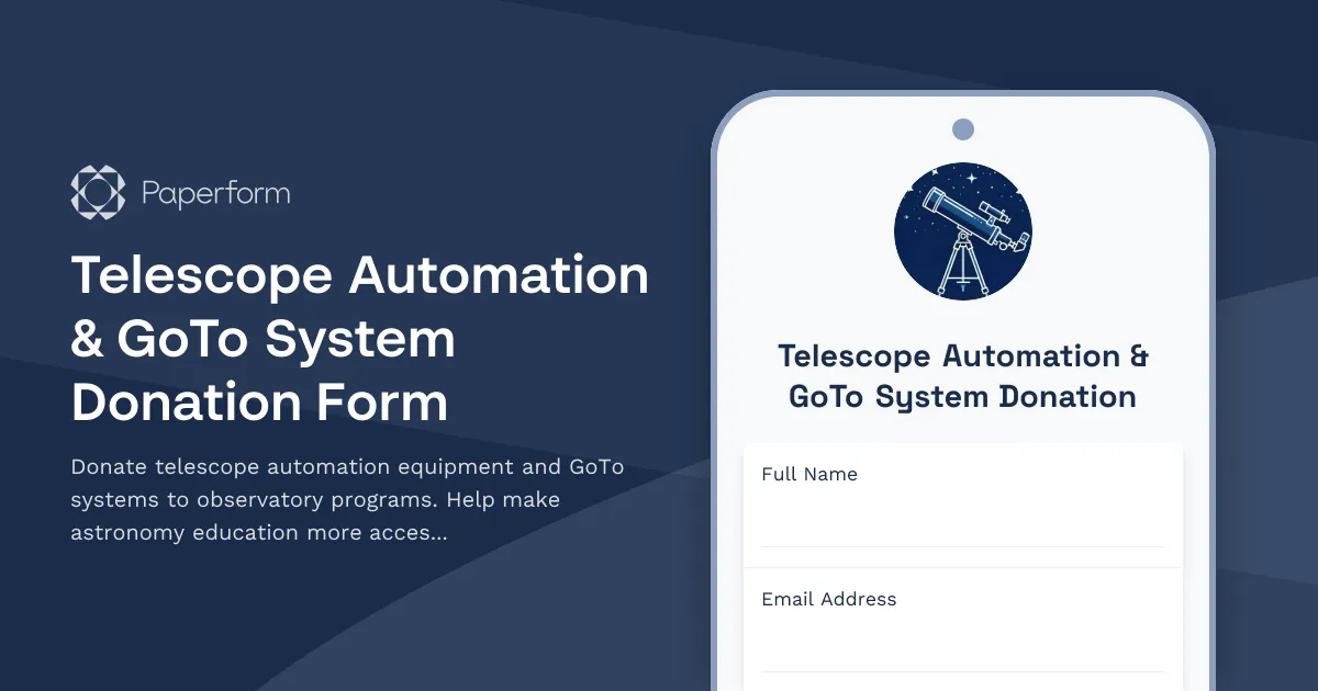 Telescope Automation & GoTo System Donation Form