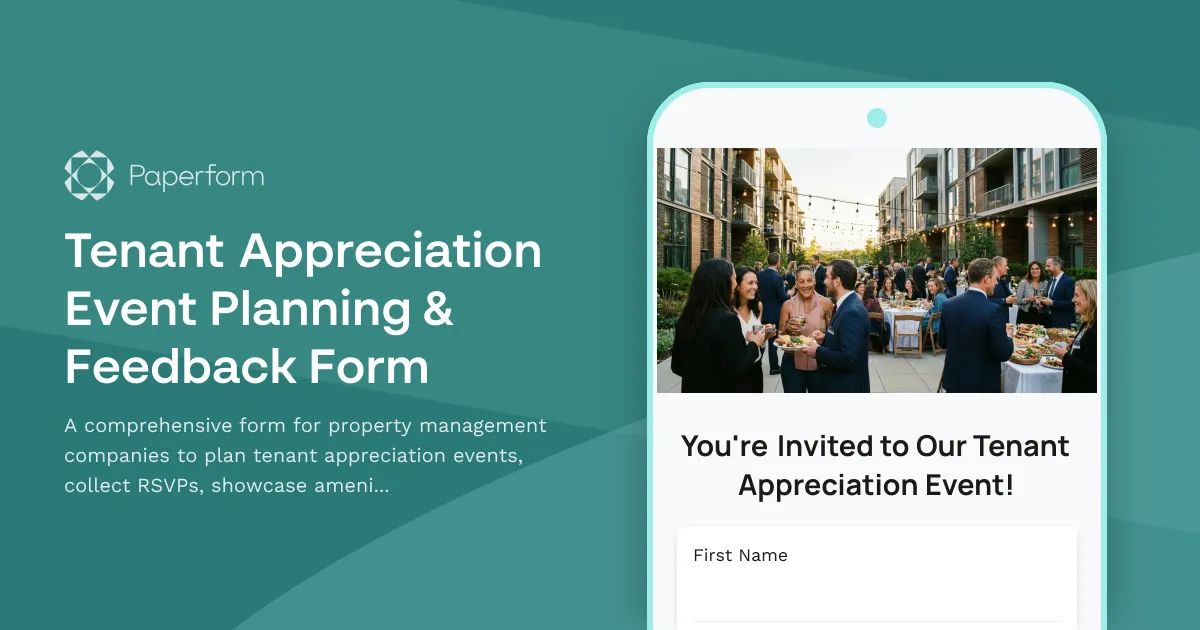 Tenant Appreciation Event Planning & Feedback Form