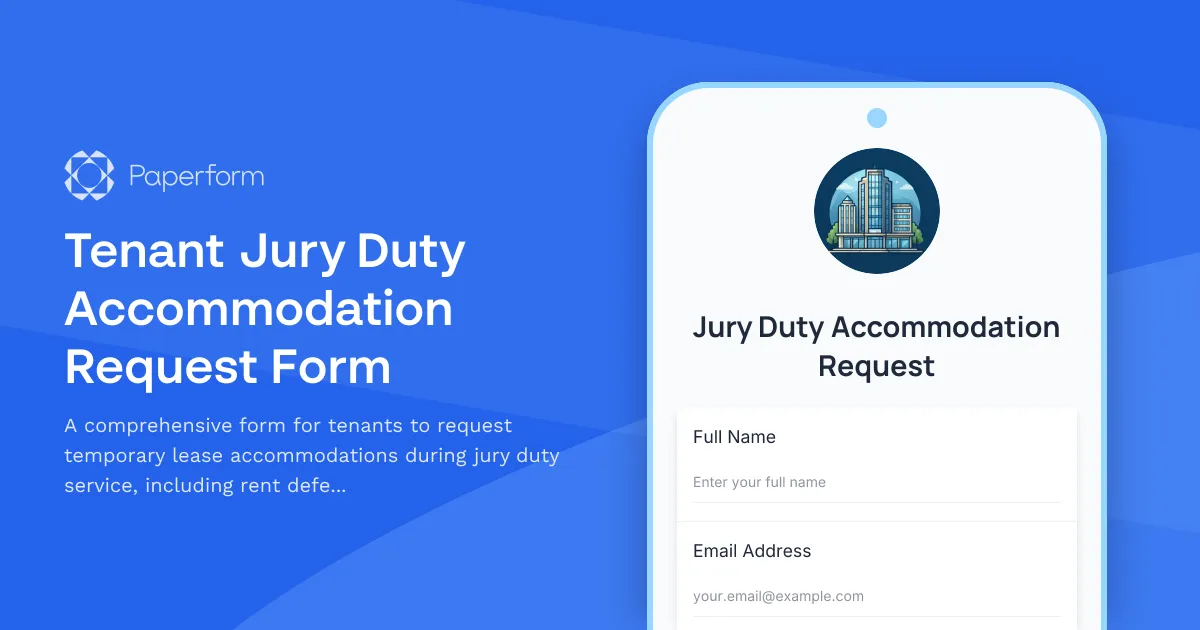 Tenant Jury Duty Accommodation Request Form