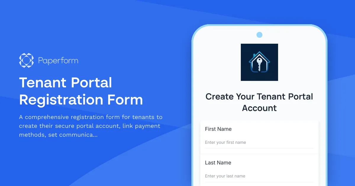 Tenant Portal Registration Form