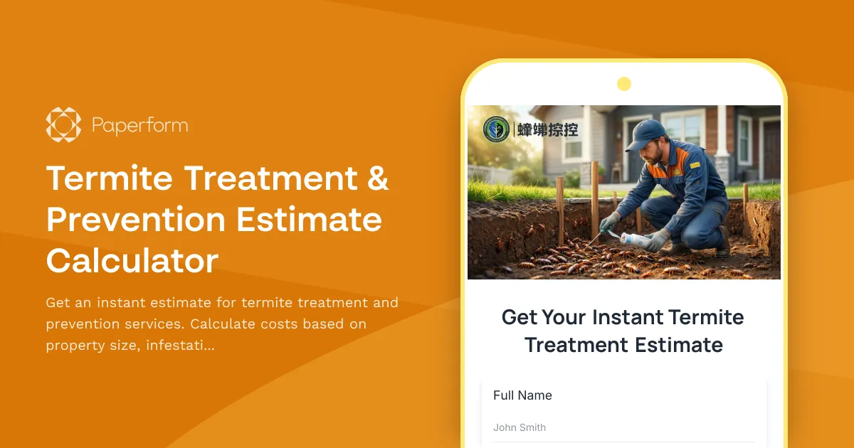 Termite Treatment & Prevention Estimate Calculator