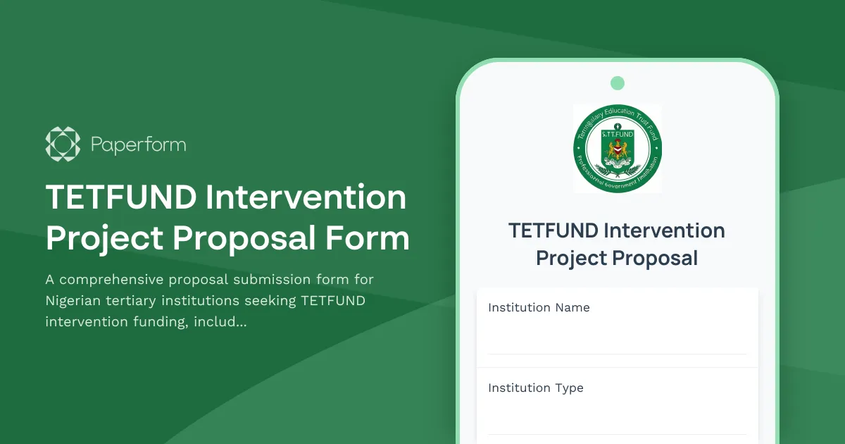 TETFUND Intervention Project Proposal Form