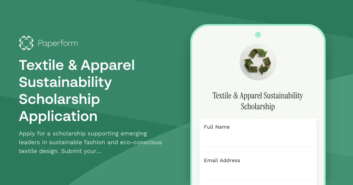 Textile & Apparel Sustainability Scholarship Application
