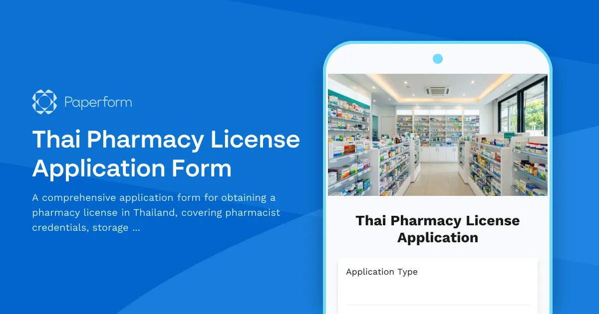 Thai Pharmacy License Application Form
