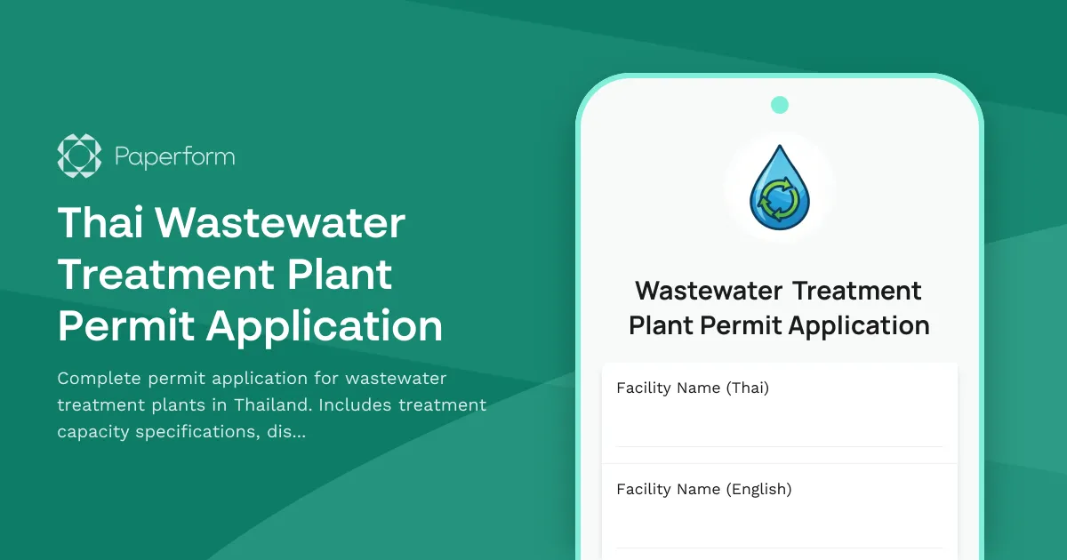 Thai Wastewater Treatment Plant Permit Application